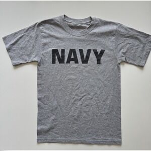 Official NAVY Short Sleeve Crew Neck Tee Shirt‎ Small Heather Gray Soffe USA